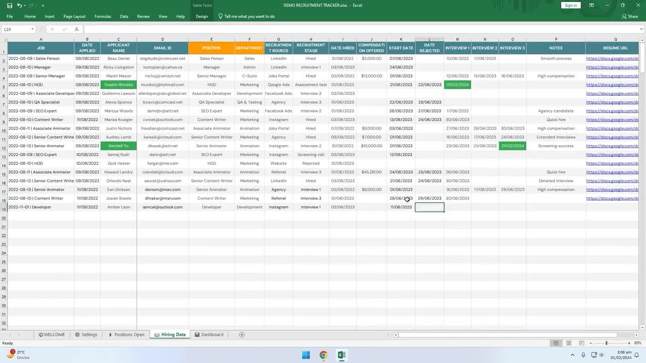 Recruitment Tracker Excel Template Xls Exceltemple