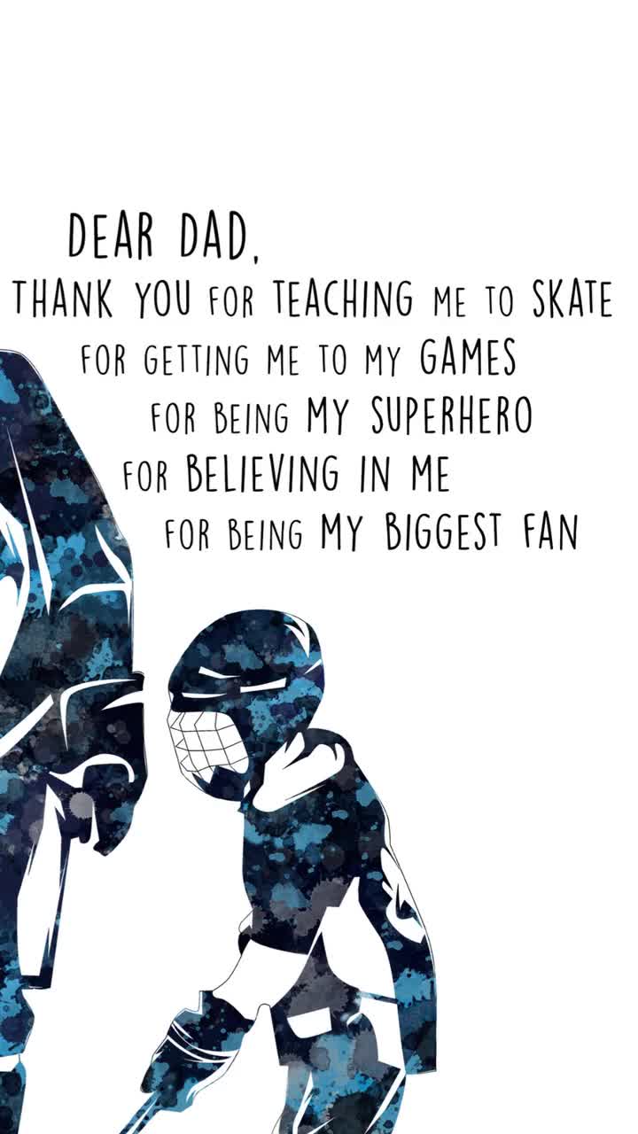 Hockey Birthday Dad Gift From Son Watercolor Art, Hockey Dad Gift, Hockey  Quote, Dad Gifts, Birthday Gifts for Dad, Gifts for Him, Digital 