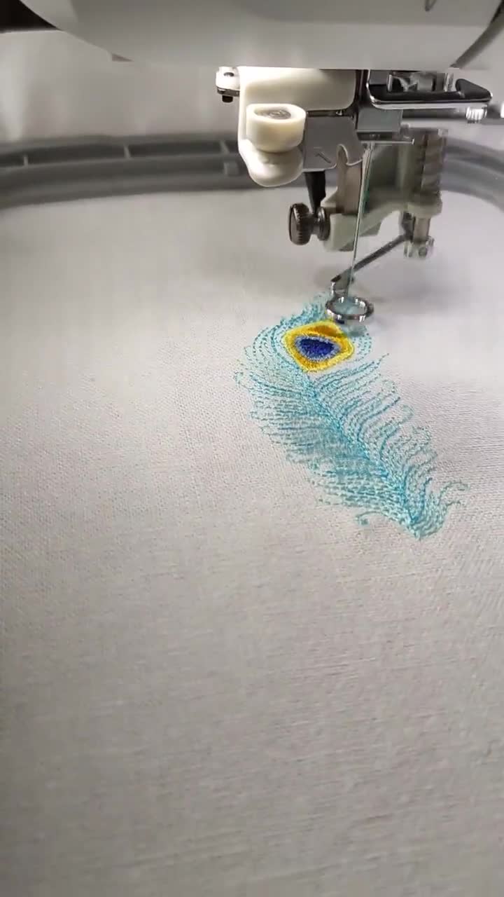 Colorful Feather Embroidery Design