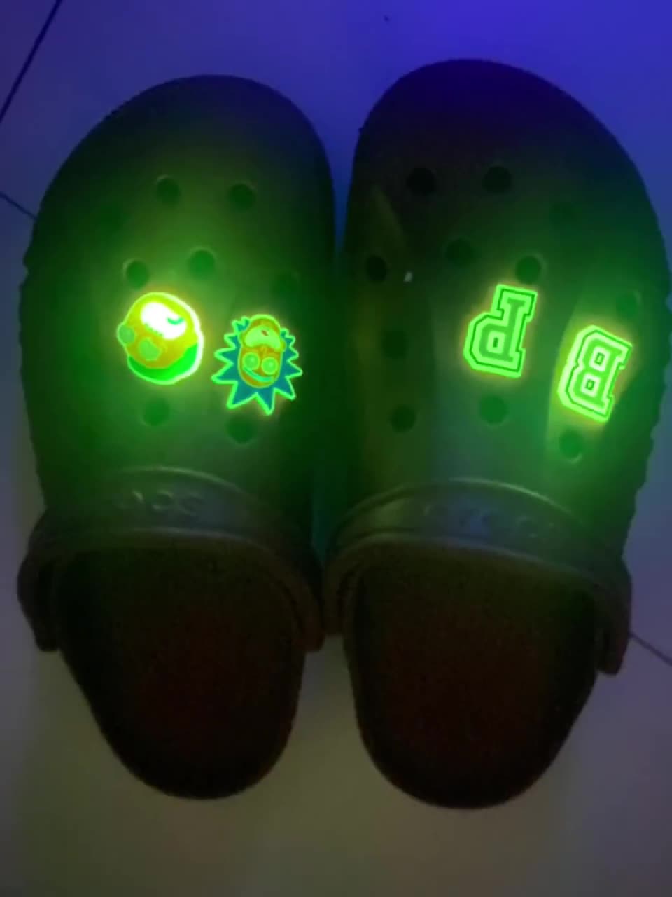 Gloletters A-Z Glow in the Dark Croc Charms Glow Jibbitz 