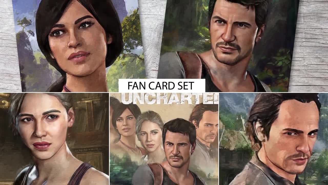 Postcards A6 Set 11 Cards Uncharted Nathan Drake Sully 