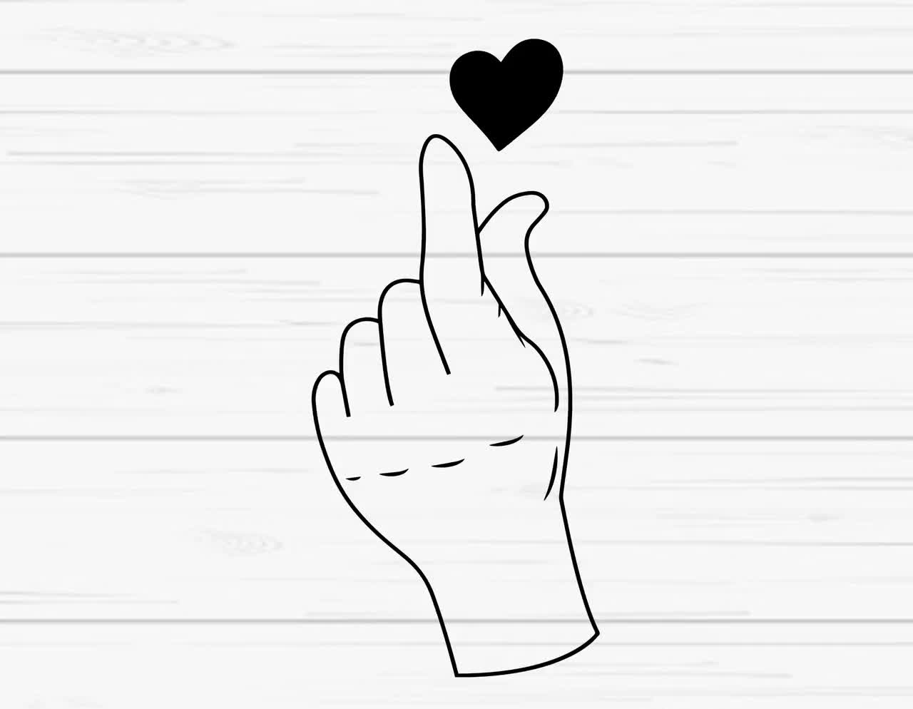 Korean Finger Heart SVG, Hand Heart SVG, Kpop Heart SVG, Korean Finger  Heart Clipart, Love Sign svg, Love Sign clipart, Heart clipart