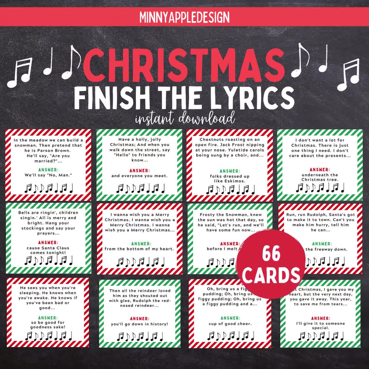 Finish the Lyric Etsy 2000 2000 px christmas carol finish the lyric game | printable christmas game | finish the phrase christmas | christmas party game | instant download