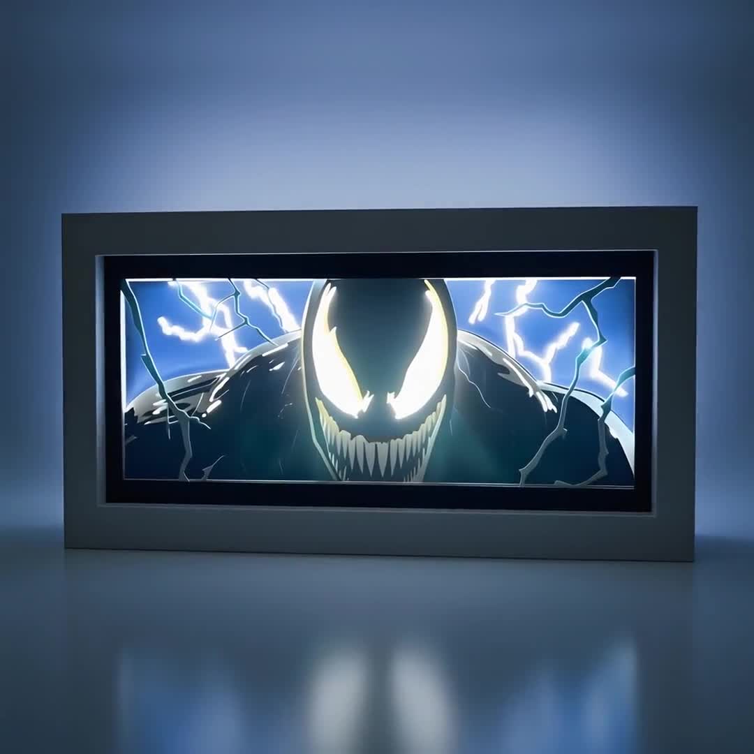 Venom LED Light Box | Marvel Night Light | RGB Comic Lightbox