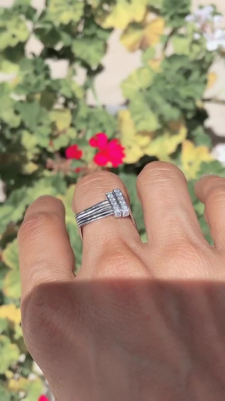 Square pave sale ring