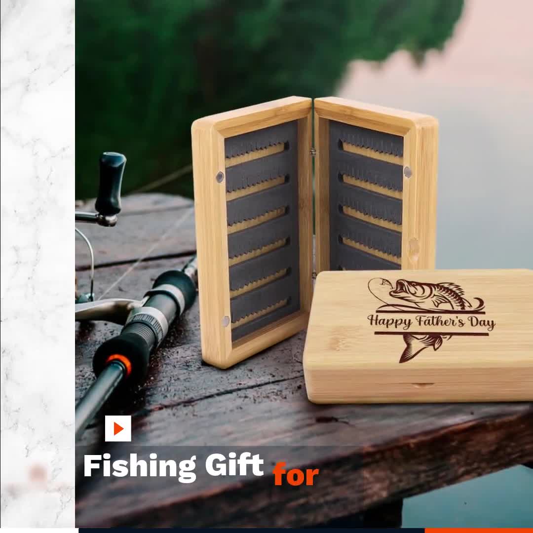 Fathers Day Fishing Gift Box For Dad Lures Tackle Box Stock Photo