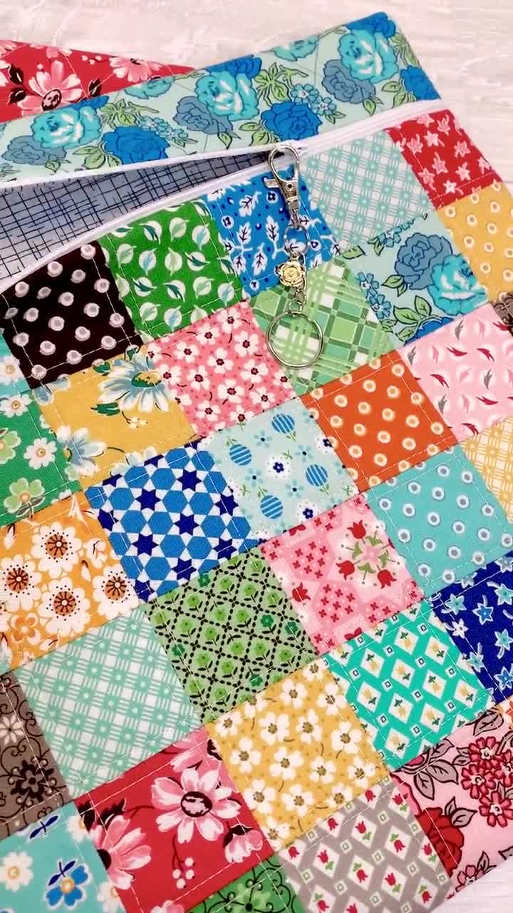 Patchwork Cross Stitch Project Bag with Lori Holt's Flea Market Fabric –  Sheri Sew Sweet