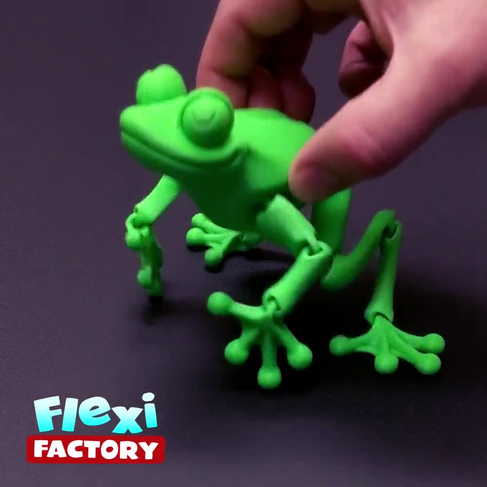 Cute Flexi Print-in-place Frog STL File for 3D Printing 