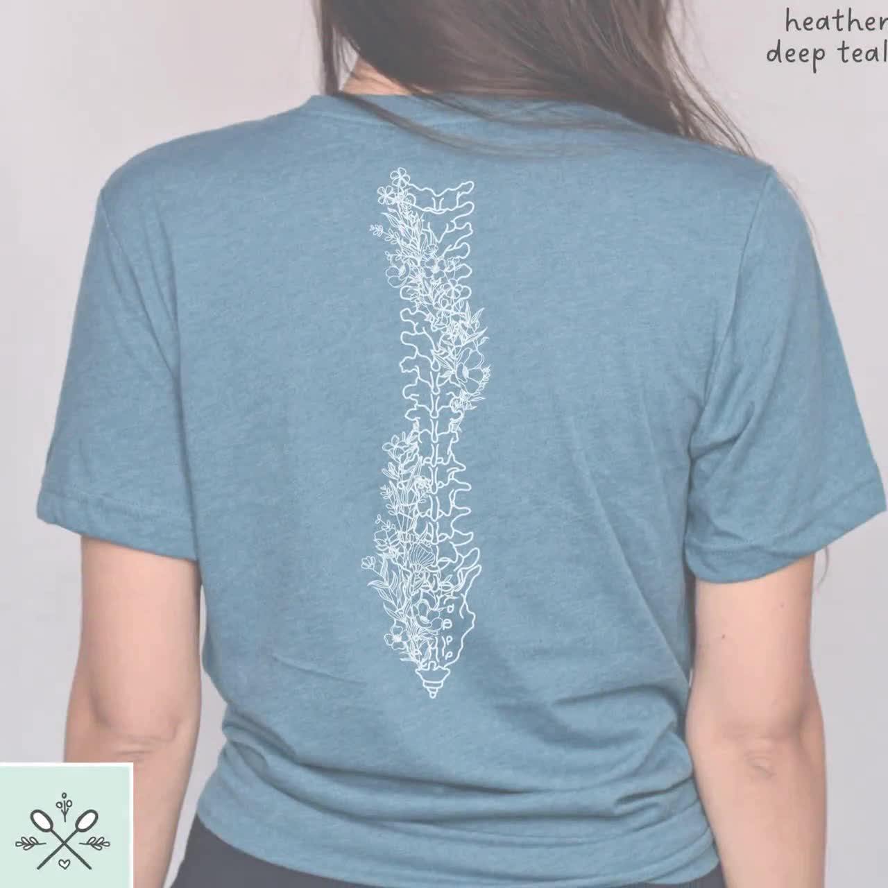 Floral Spine Shirt, Spine Anatomy Shirt, Spine Tshirt