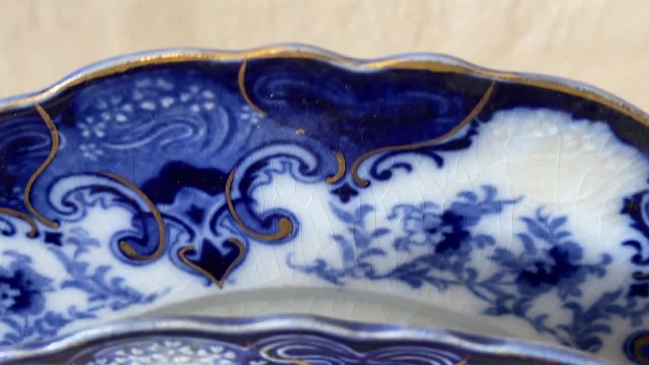 Rare Antique Alfred Meakin Flow Blue China in the 