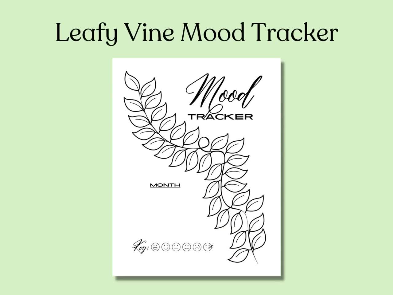 Leafy Vine Mood Tracker, Printable Mood Tracker, Instant Digital Download 