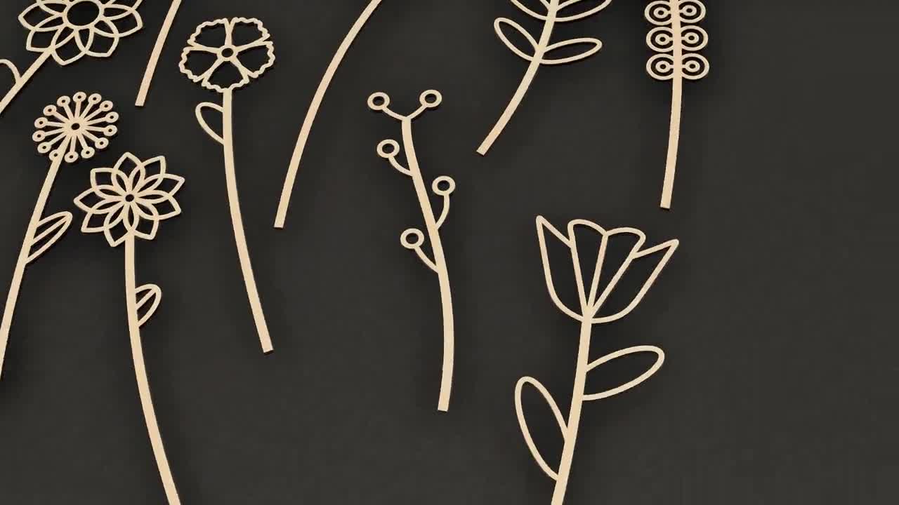 Flower Scrapbook Set of 10 – Laser Ready Templates