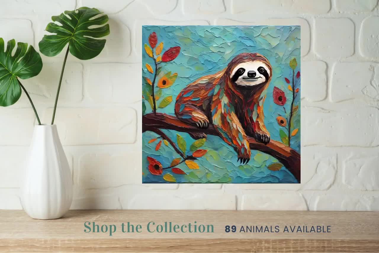 Manatee Art Print • Whimsical Folk Art Painting • Eclectic Wall Decor • Sea Animal Garden • Framed Canvas Poster Gift For Manatee Lover video poster