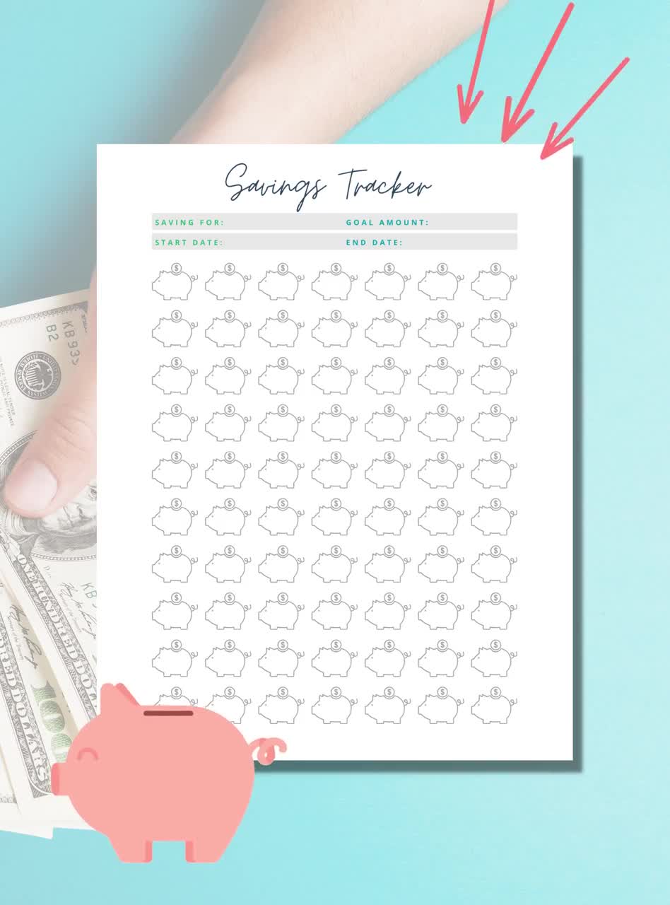 Savings Goal Planner Printable Coloring Page- A Cultivated Nest