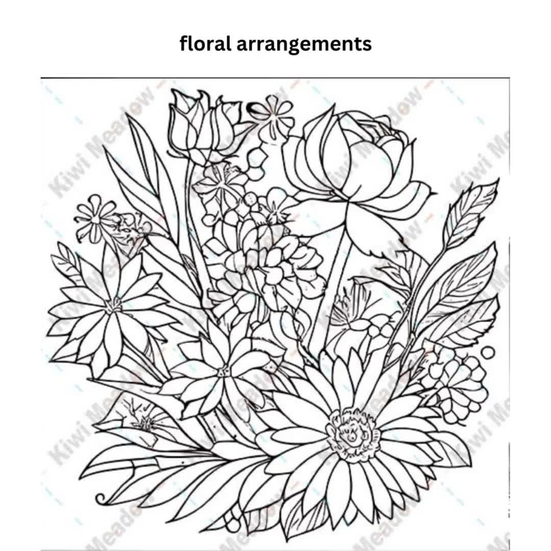 Viviva A5 Adult Coloring Book - Floral - Antiquaria