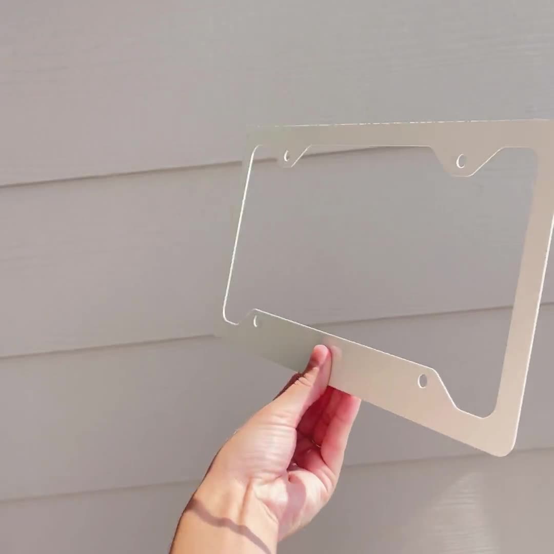 Cat License Plate Frame, Cute Car Accessory, Kitten License Plate, White License Plate Cover, Cat License Plate Holder, Cat Lover Gift video poster