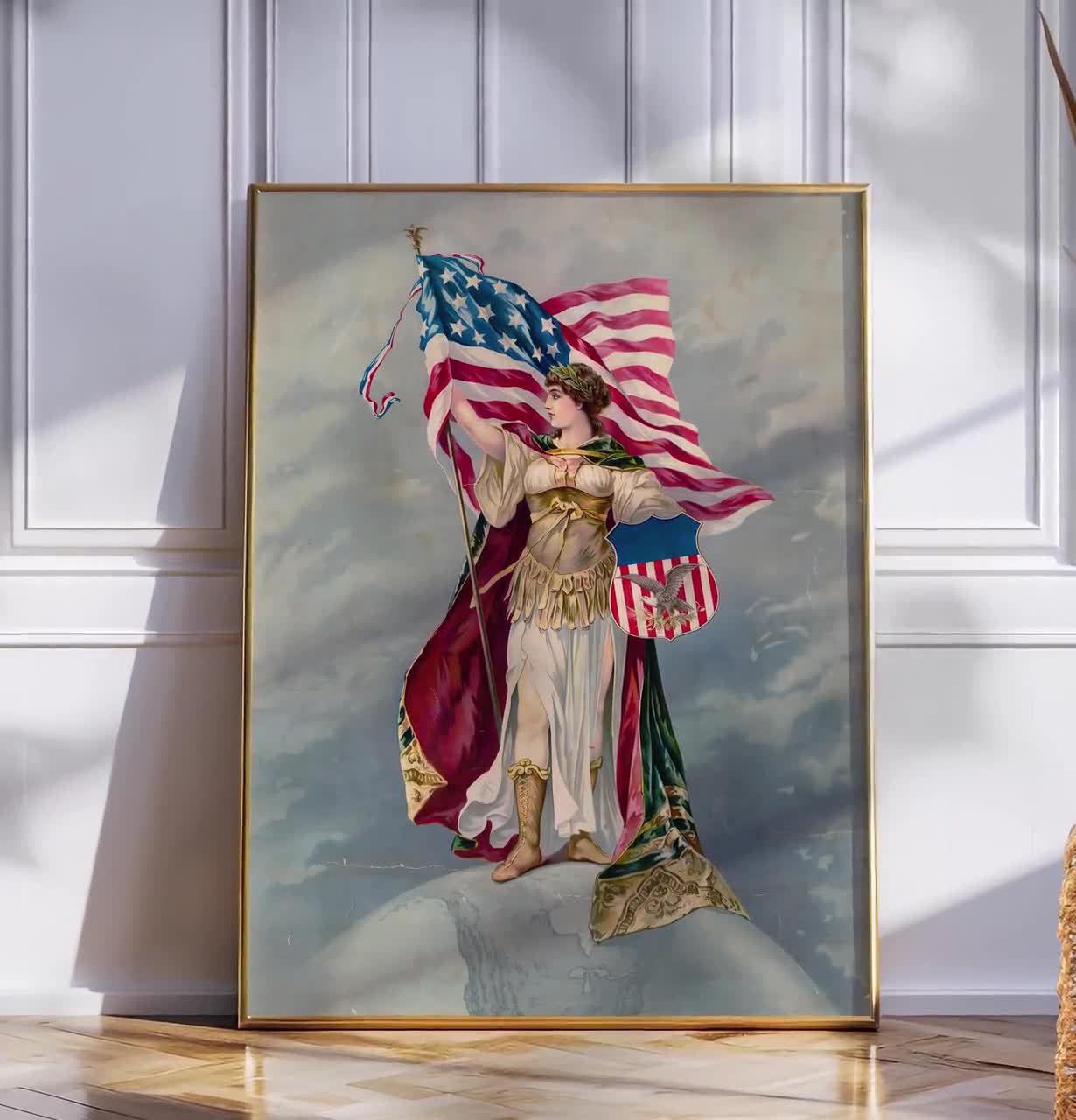 4th of July Vintage Wall Art | Americana Art | Columbia Standing