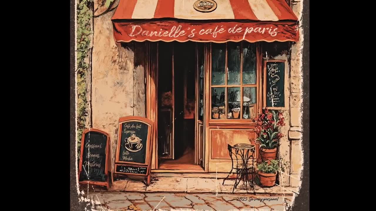 Personalized French Café Sign. Vintage-style French Cafe Sign