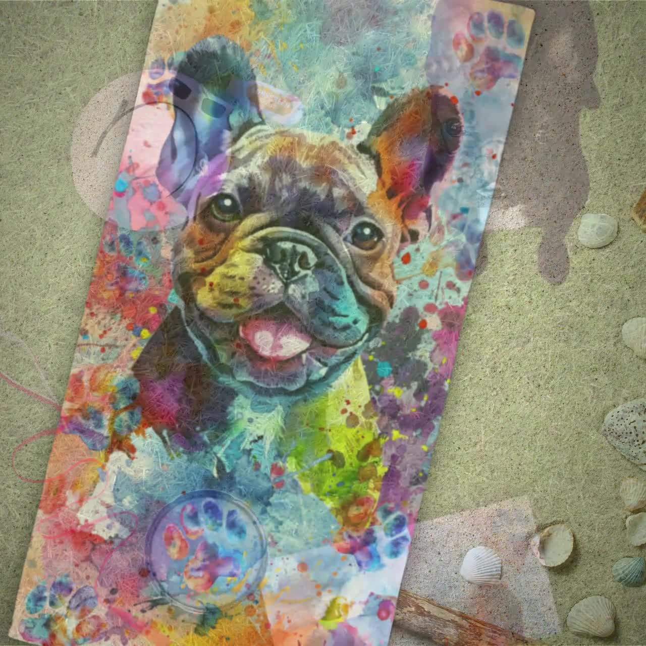 Pug Beach Towel - Watercolor