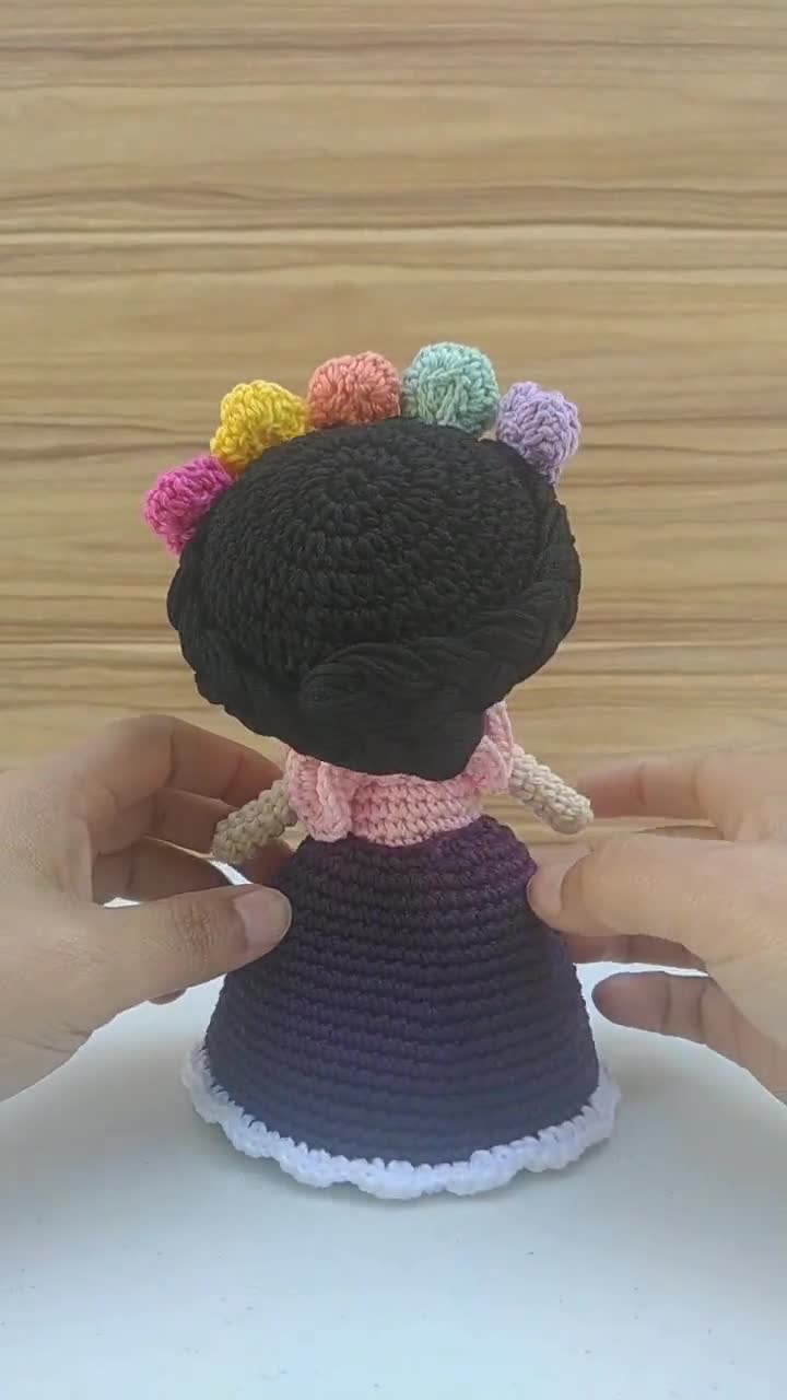 Crochet doll clothes - dress Frida, Crochet pattern