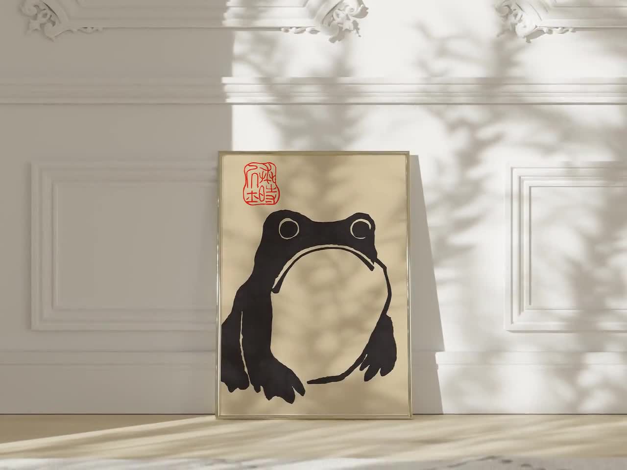 松本豊治カエル版画、松本豊治カエルポスター、日本のカエル版画、日本