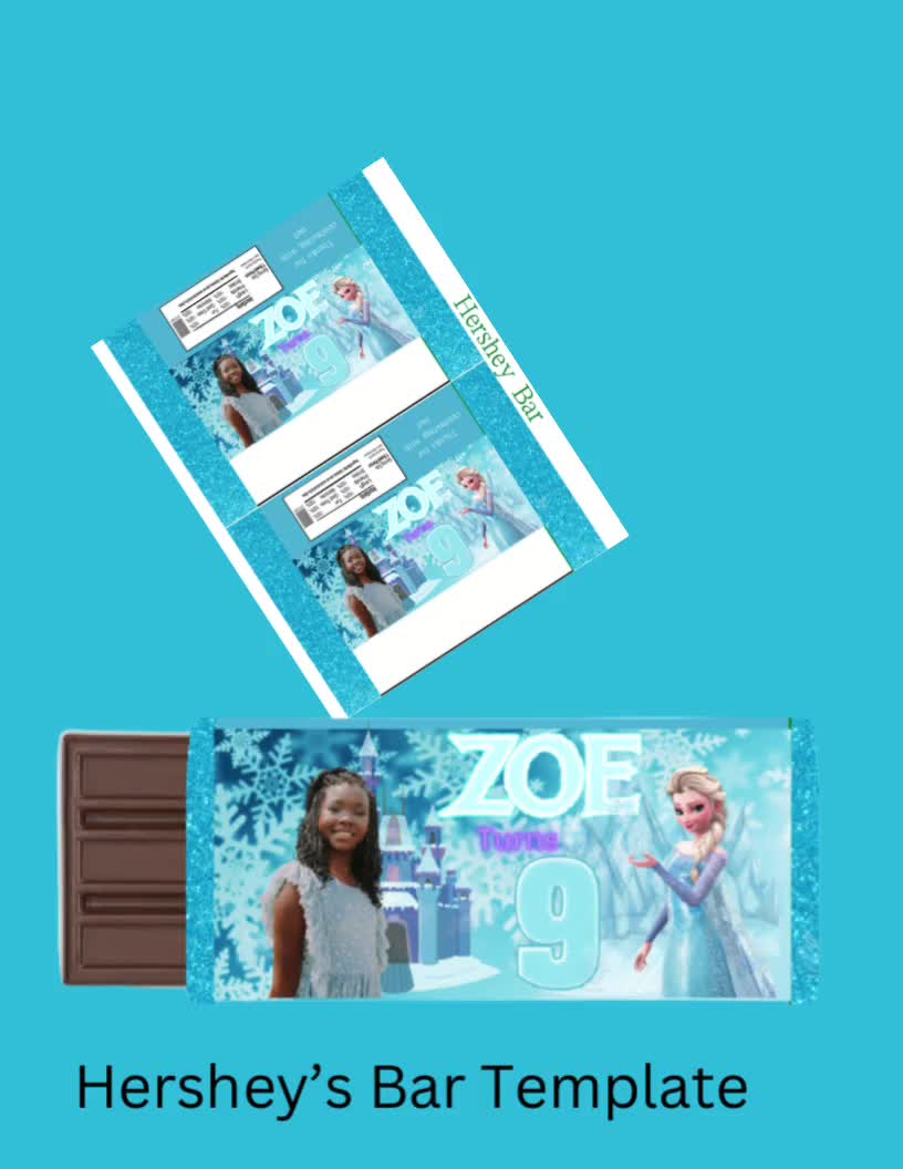 Paquete de plantillas de obsequios para fiesta de cumpleaños de Frozen, bolsa de papas fritas para cumpleaños de niños, bolsa de jugo para botella de agua, imprimible para fiesta, editable para fiesta de niñas video poster