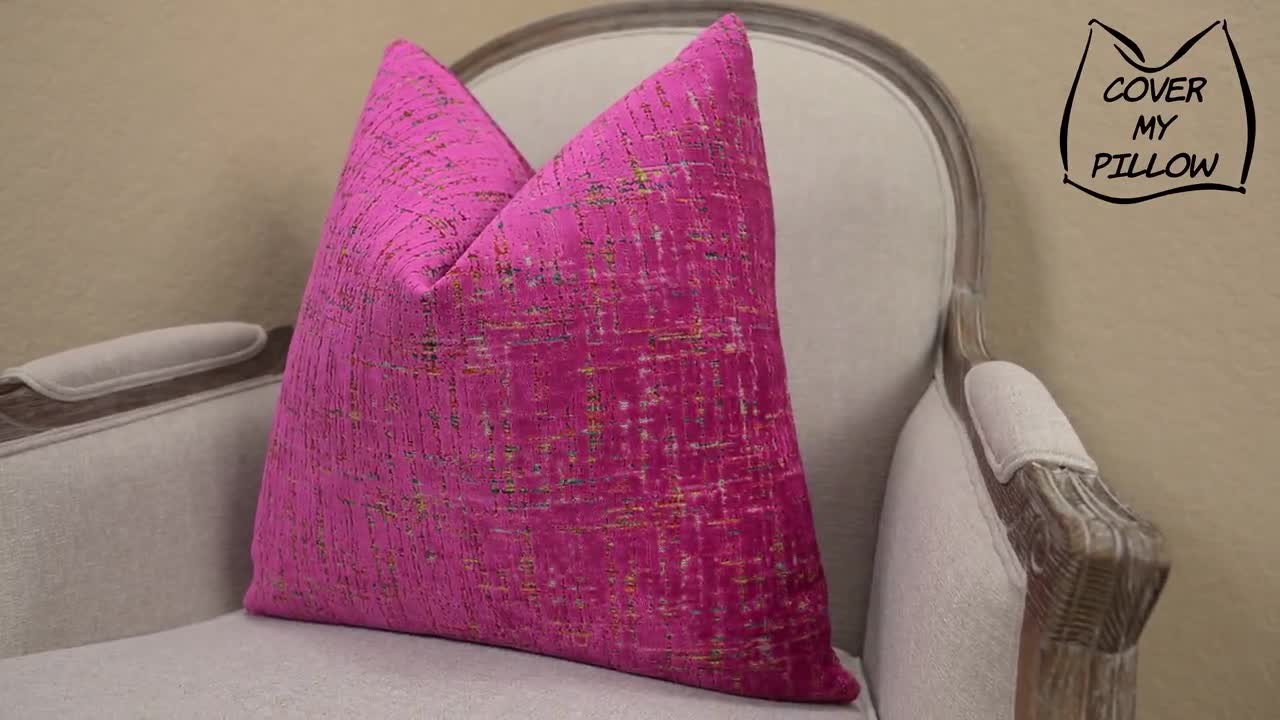 Fuchsia Berry Velvet Decorative Throw Pillow Cover