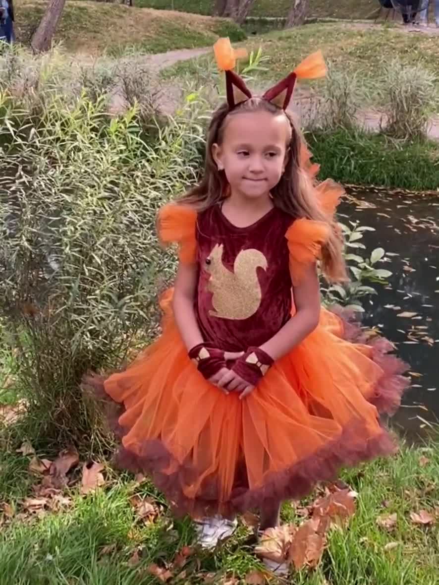 Fille écureuil, costume de carnaval pour Halloween, fêtes