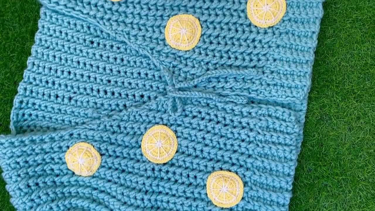 Lemon Knit Cardigan, Chunky Crochet Cardigan, Hand Knitted