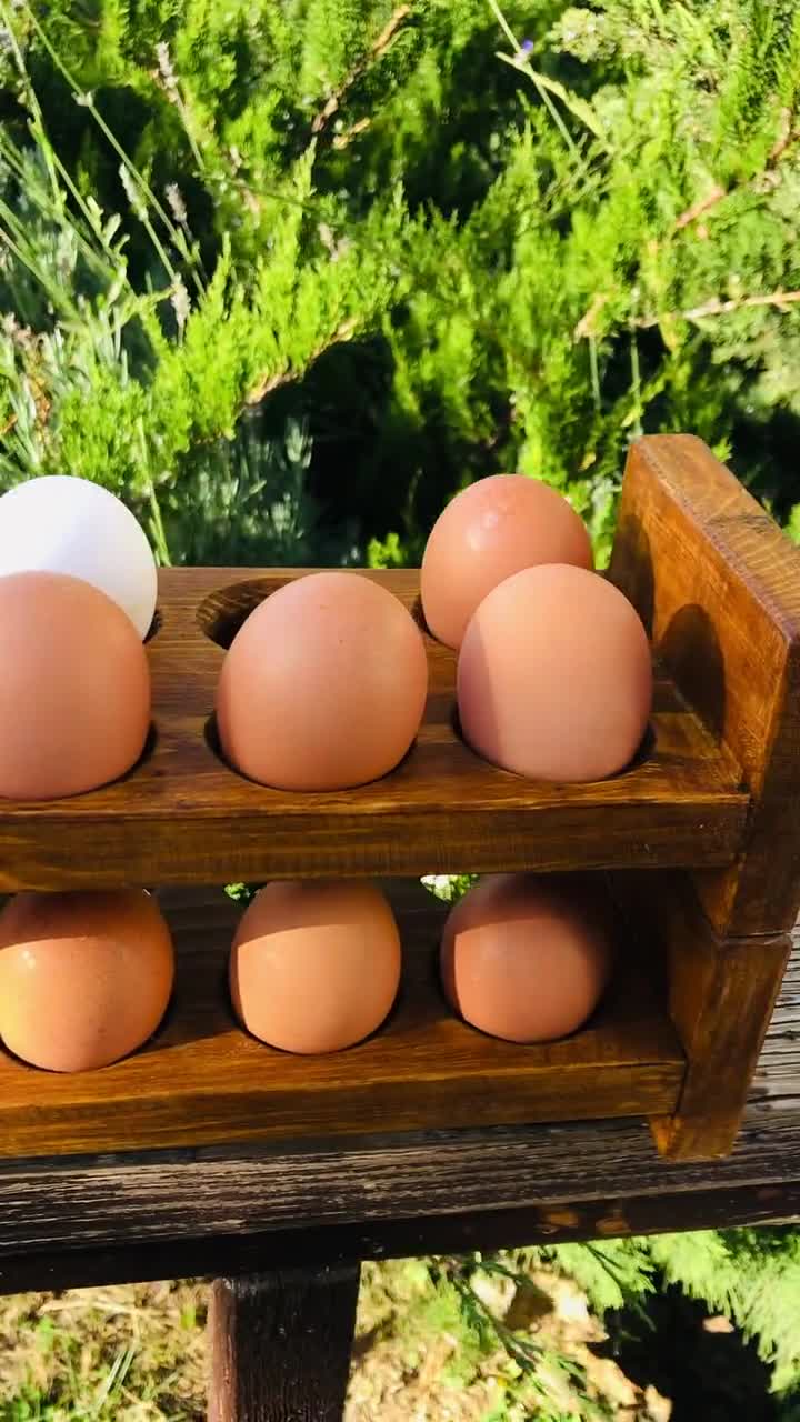 Farmhouse Stackable Wood Egg Holder L Egg Storage L Fresh Egg Storage L  Wooden Egg Holder L Wooden Egg Rack L Wood Egg Carton L Egg Tray 
