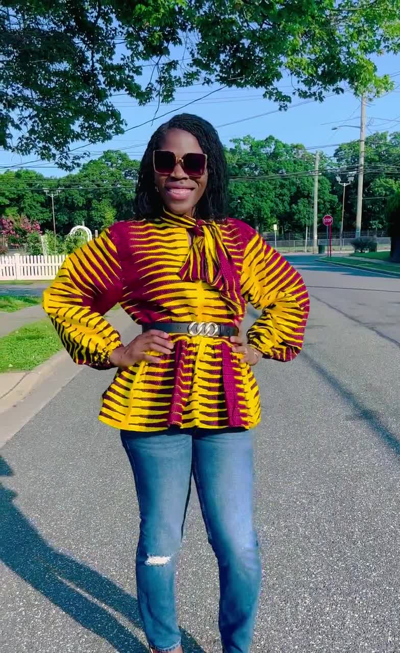 African Peplum Top; Christmas Sale, Ankara Spring Blazer; African