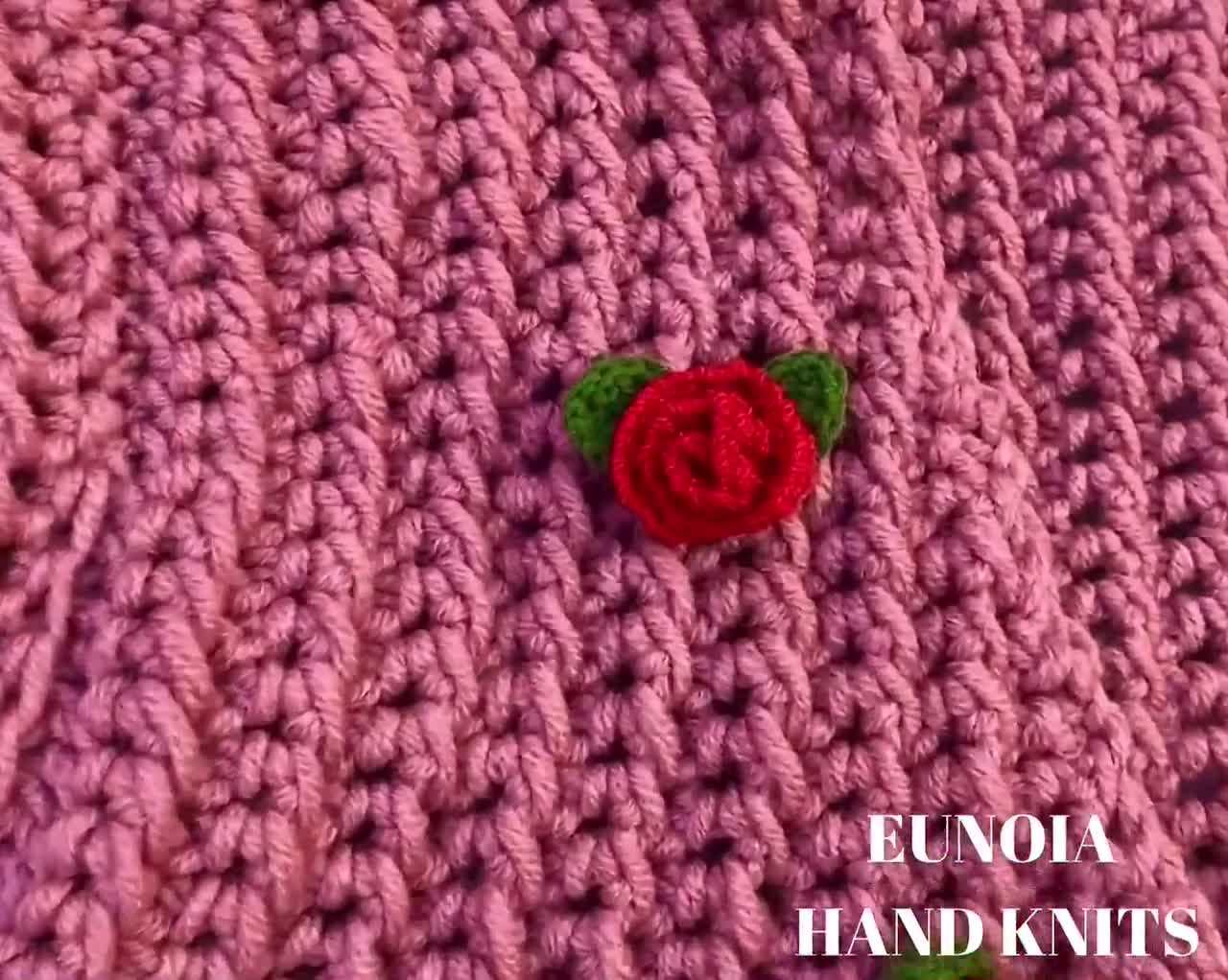 Red Roses Cardigan Pattern, Flower Cardigan Pattern, Crochet
