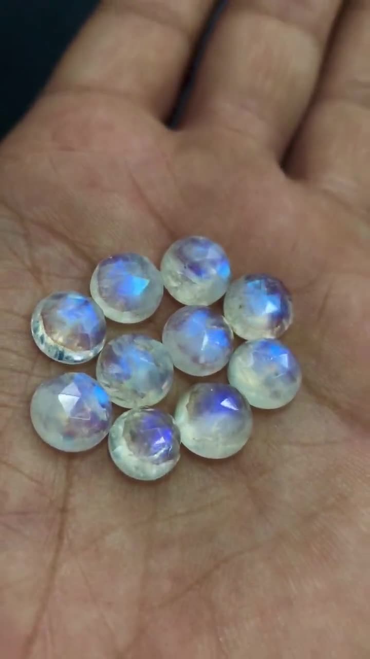 Rainbow MOONSTONE - AAAAA - High Quality So Gorgeous Round Cut Stone Super Sparkle Full Blue Flashy Fire size 7x7 mm shops - 10 pcs