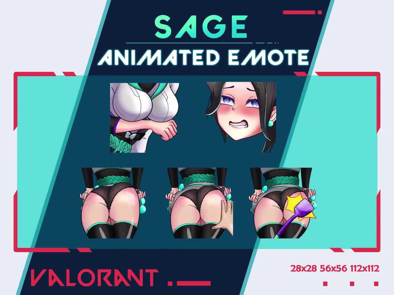 Sage Valorant 5x Sexy Booty Animated Emote, Sage Sexy Twitch Animated Emote  Bundle, Streamer Emotes, Youtube Discord Animated Emote