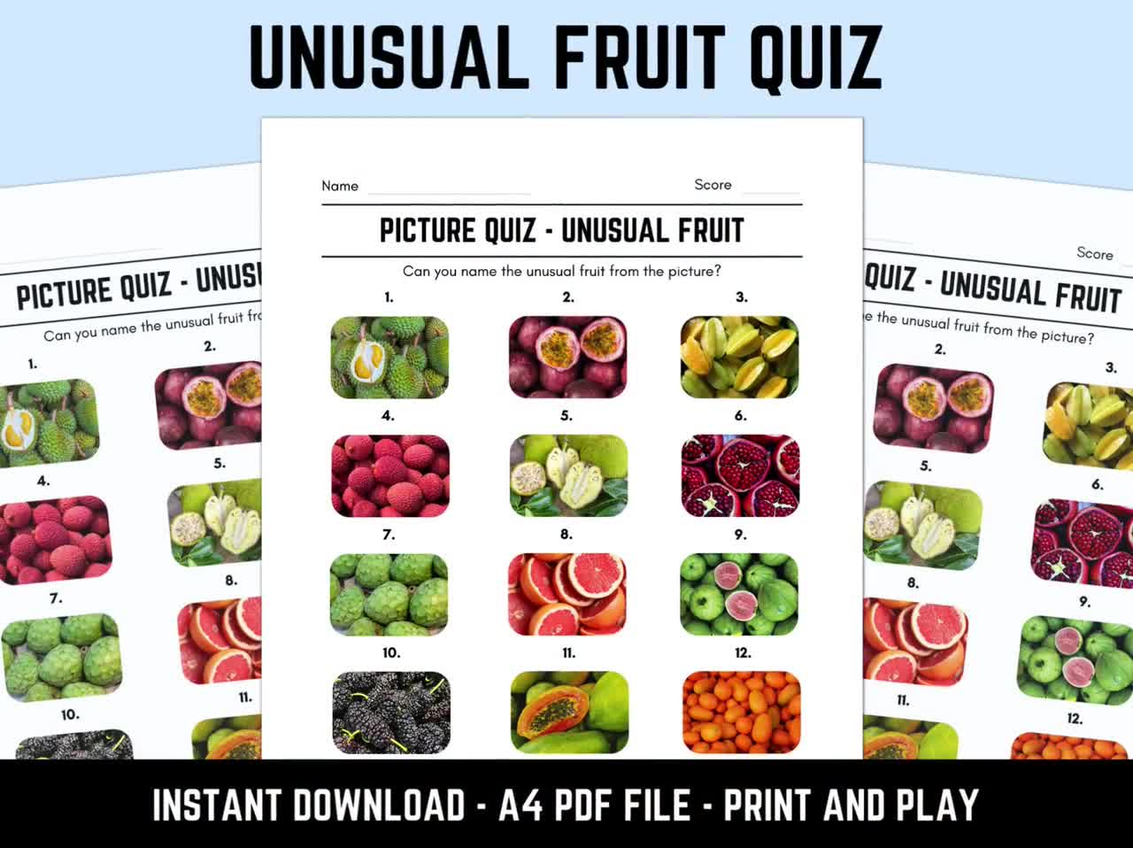 Printable Unusual Fruit Picture Quiz With Answers Picture Round Quiz Sheets, Pub Quiz Trivia, Downloadable Table Quiz - Etsy printable-unusual-fruit-picture-quiz-with-answers-picture-round-quiz-sheets-pub-quiz-trivia-downloadable-table-quiz-etsy