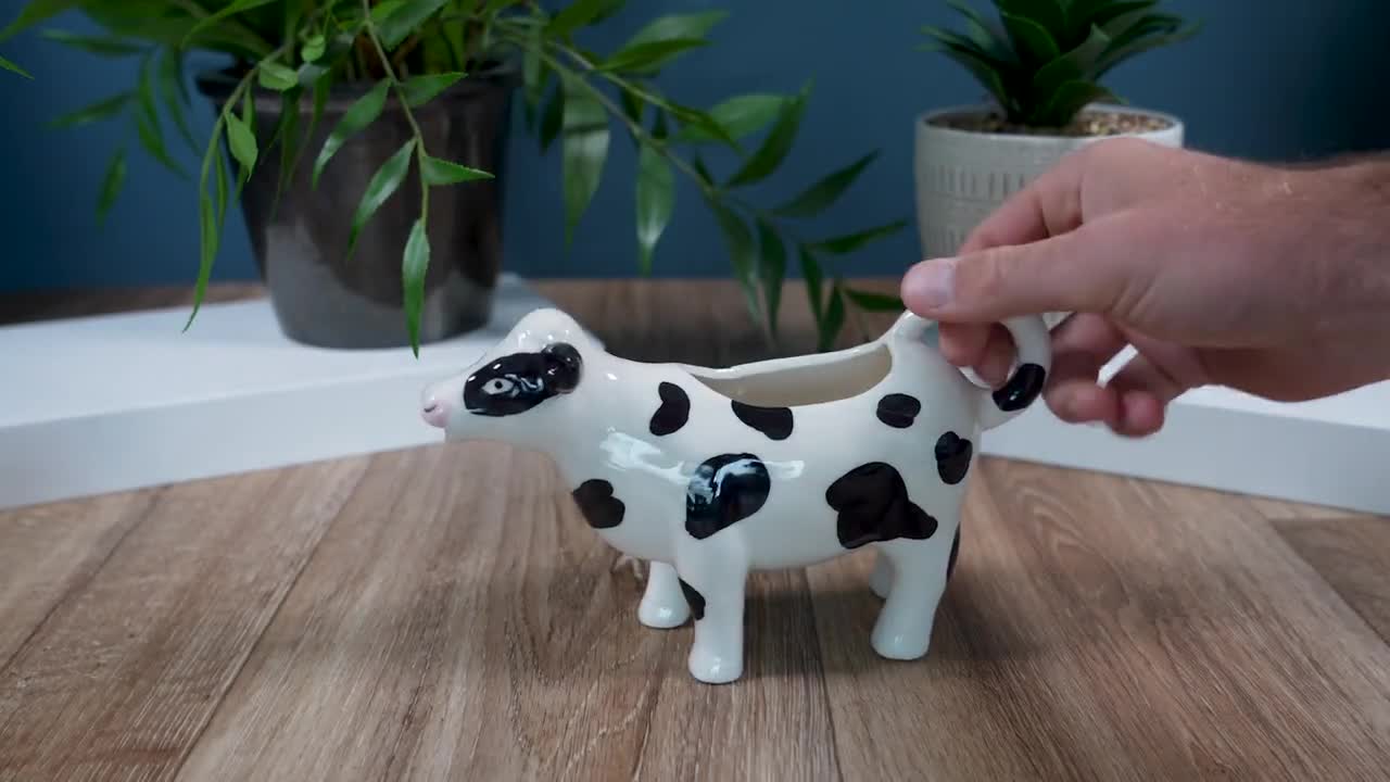 Large Ceramic Cow Milk Jug with Gift Box