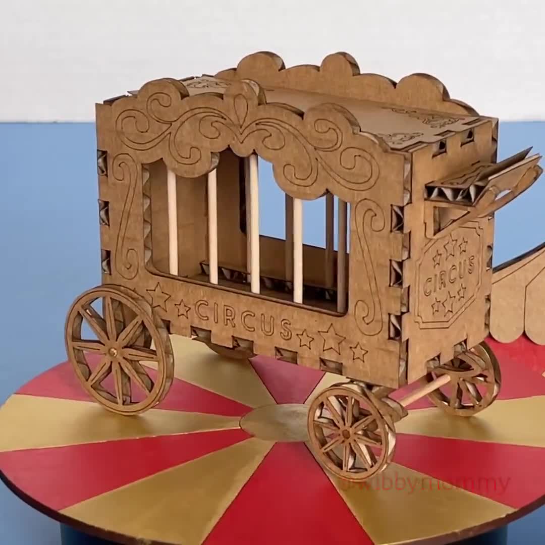 Cirque Wagon Cart Carton Kit Candy Stand Goodie Favor Box Decor