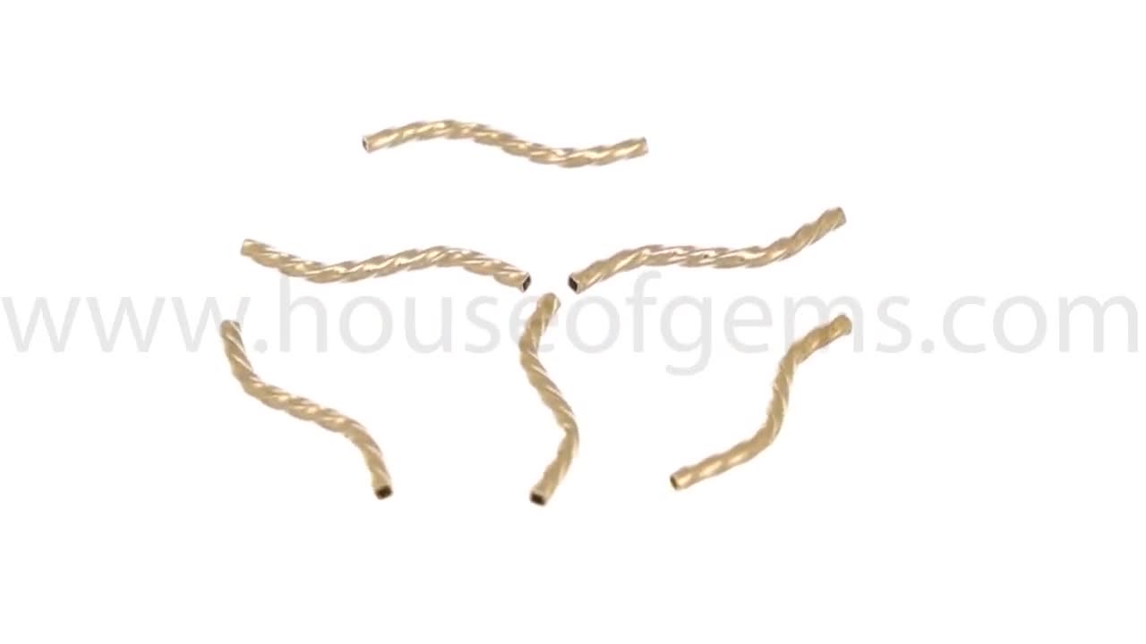 2 Pc Bag of 1.5x20 Mm 14K Gold Filled Twisted Square s Tube