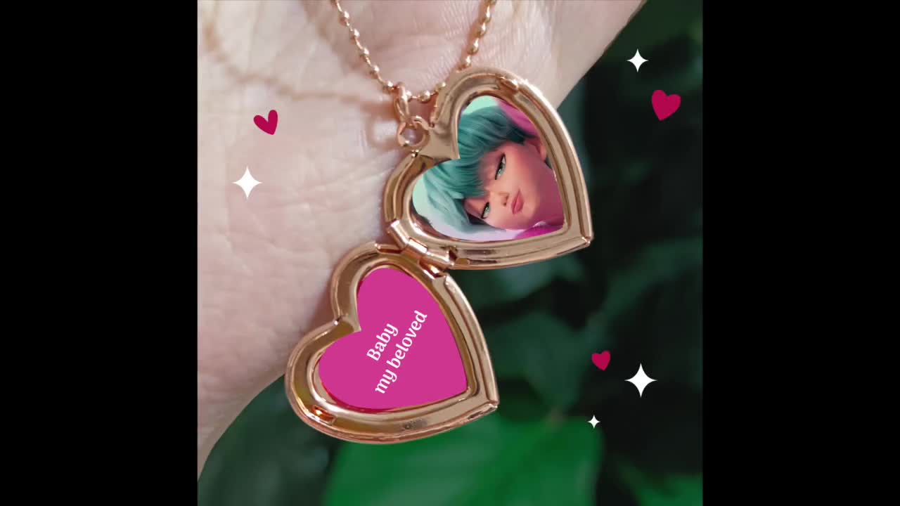 Kpop デーモンハンター ハートロケットネックレス - Etsy 日本