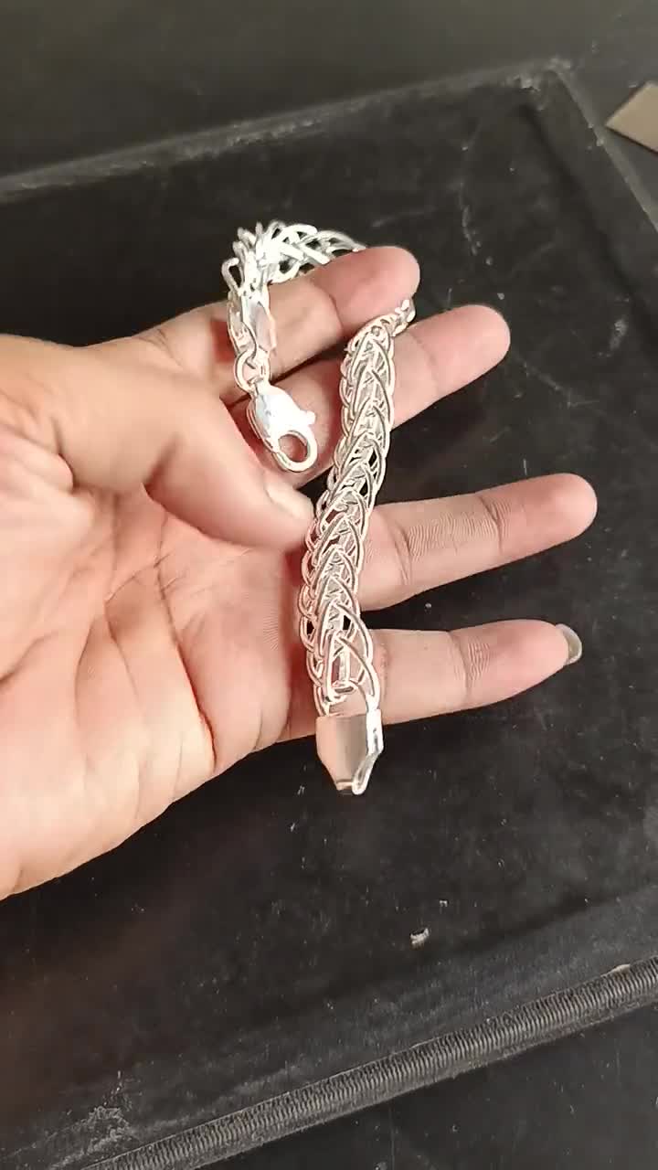 925 Sterling Silver Chain Bracelet Men's Women's Handmade Bracelet