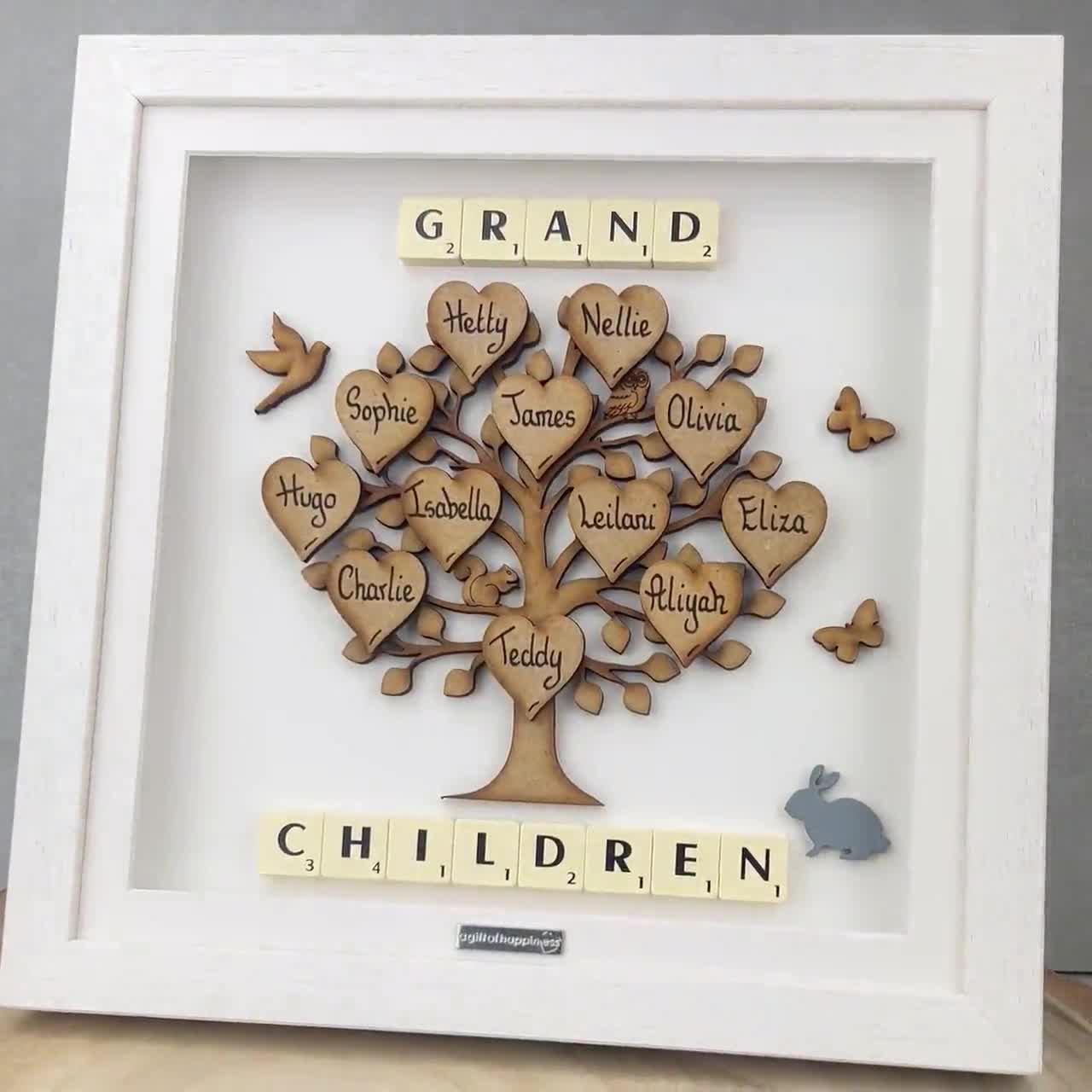 5th Anniversary Gift for Couple Personalised 5 Years Wedding Anniversary  Gifts Wood Wedding Anniversary Gifts Wooden Family Tree Frame 