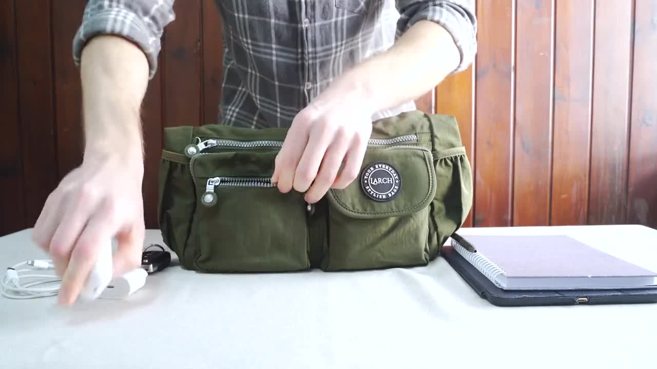 Waterproof Crossbody Bag, Men Shoulder Bag, Men Green Bag, Men's Travel Bag, Medium Bag for Men, Men's Gift, 13in Crossbody Work Bag video poster