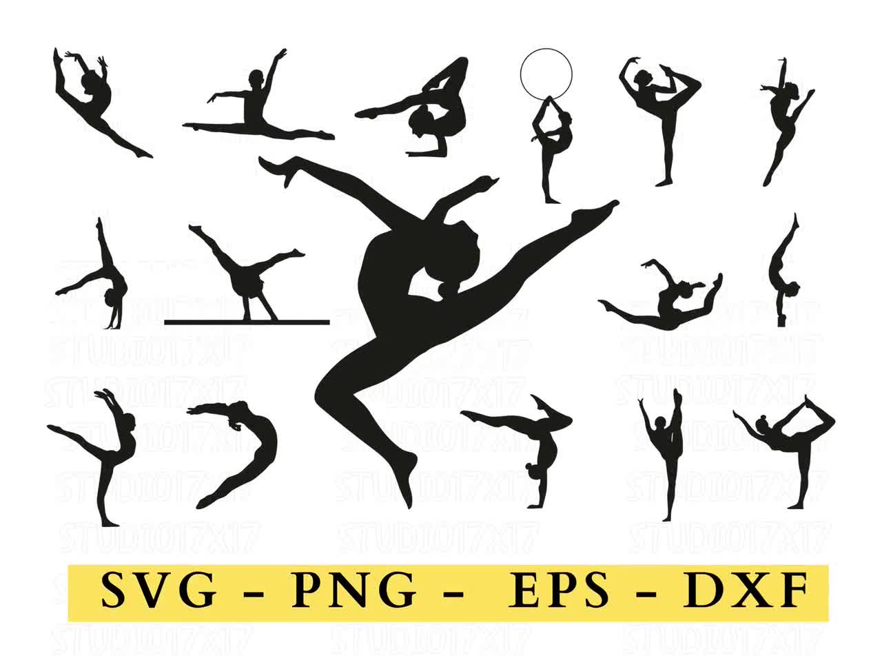 Gymnast Silhouettes, Gymnast Svg, Gymnastics Clipart, Design Files DXF EPS  Vinyl Cut Files Silhouette Studio Cricut Design Space -  Australia