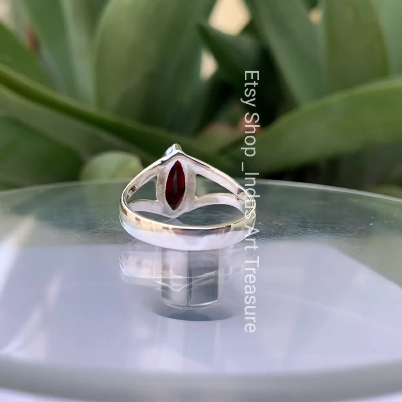 Buy Natural Garnet Etsy Collection Silver Ring Etsy Pick Silver Garnet Ring  Floral Design Ring Silver Ring Garnet Ring Rings Collection Online in India  - Etsy