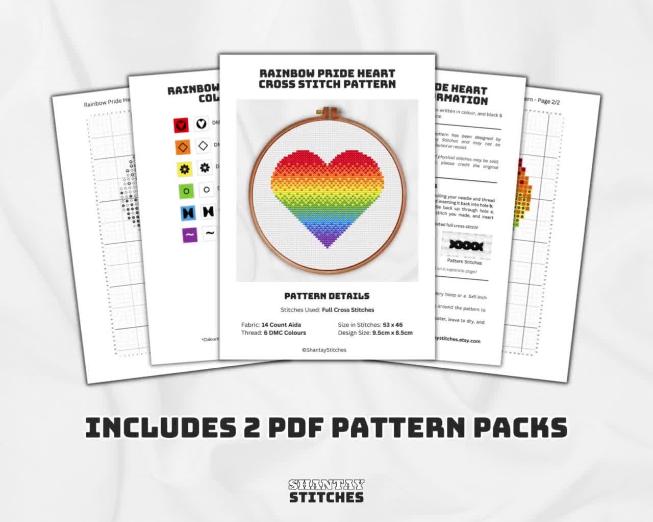 Gay Pride Flag Bundle Cross Stitch Patterns, LGBTQ+ PDF Pack of 2