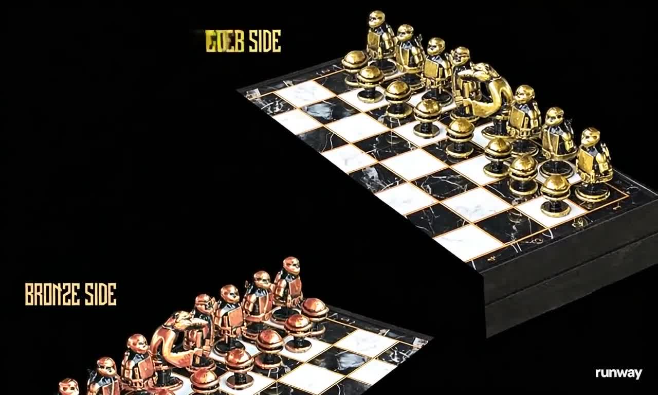 Ninja Turtle Chess Set: 14-inch Marble Board, Ninja Pieces - Etsy