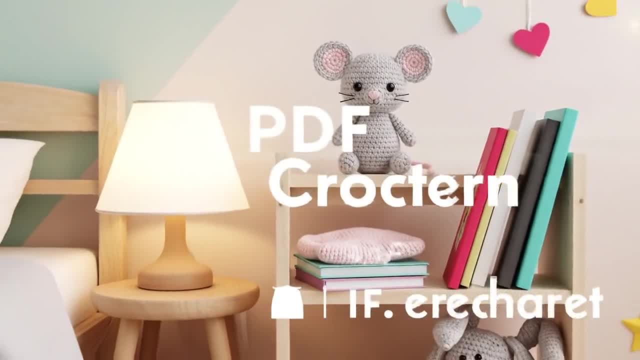 かわいいネズミの編みぐるみ編み図 - PDFおもちゃチュートリアル