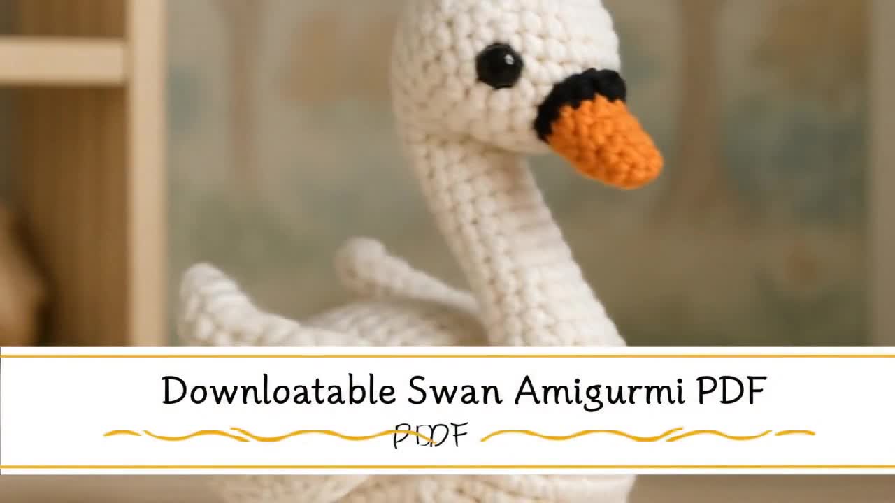 白鳥の編みぐるみ編み図 – エレガントな鳥のぬいぐるみ、ラウンドごと