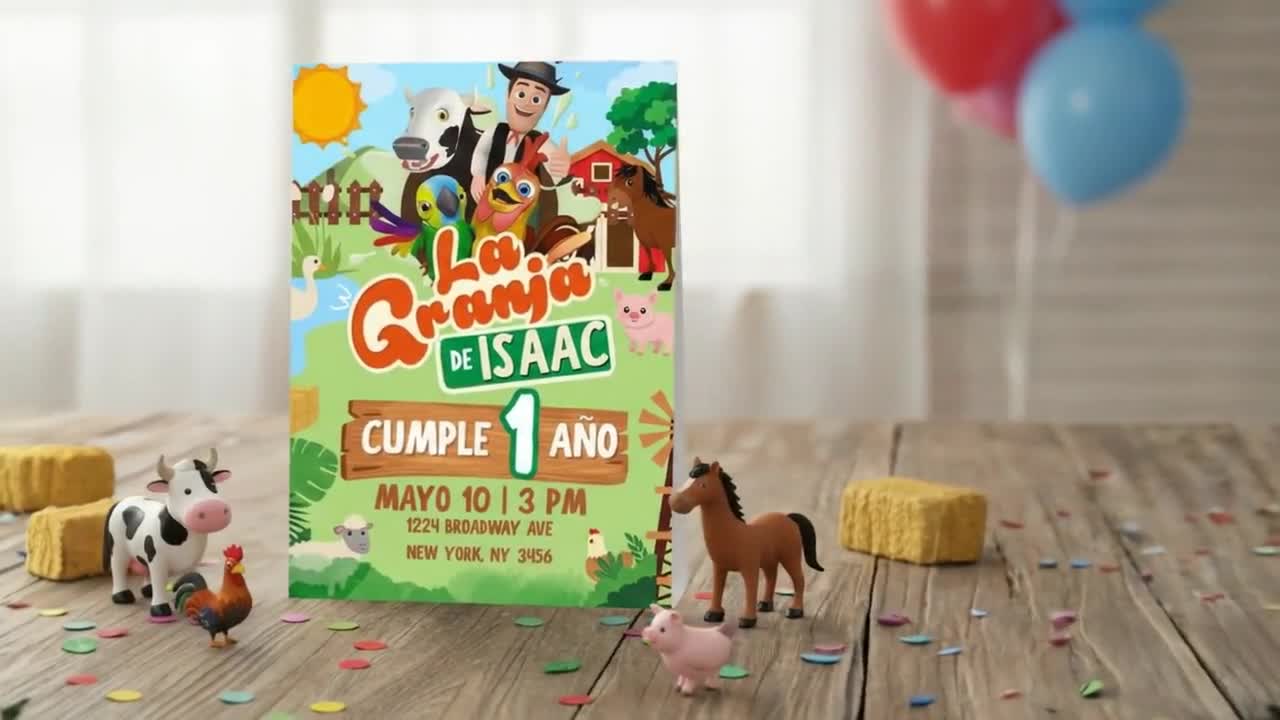 Zenon's Farm Birthday Invitation: Editable Template (Digital Download) video poster