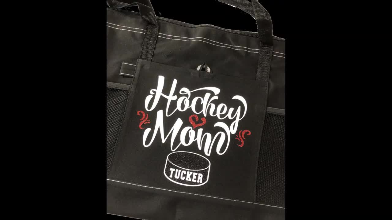 Custom Hockey Mom Tote Sports Bag With Zipper